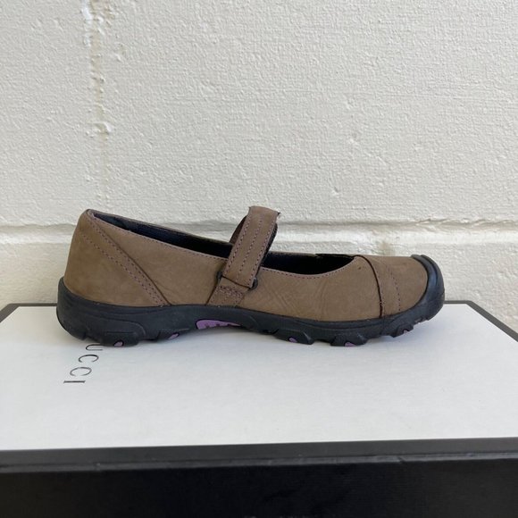 Keen Womens Brown Black Nubuck Leather Mary Janes Flats Round Toe US 5 / EU 38 - Picture 3 of 9